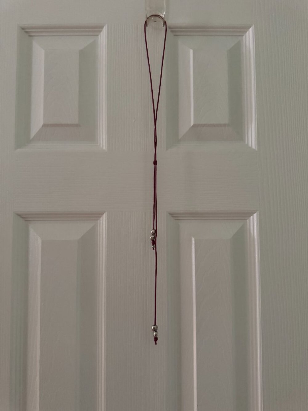DoDo - Pepita Lariat Neckless, Sterling Silver + Burgundy Cotton Cord - Picture 9 of 12